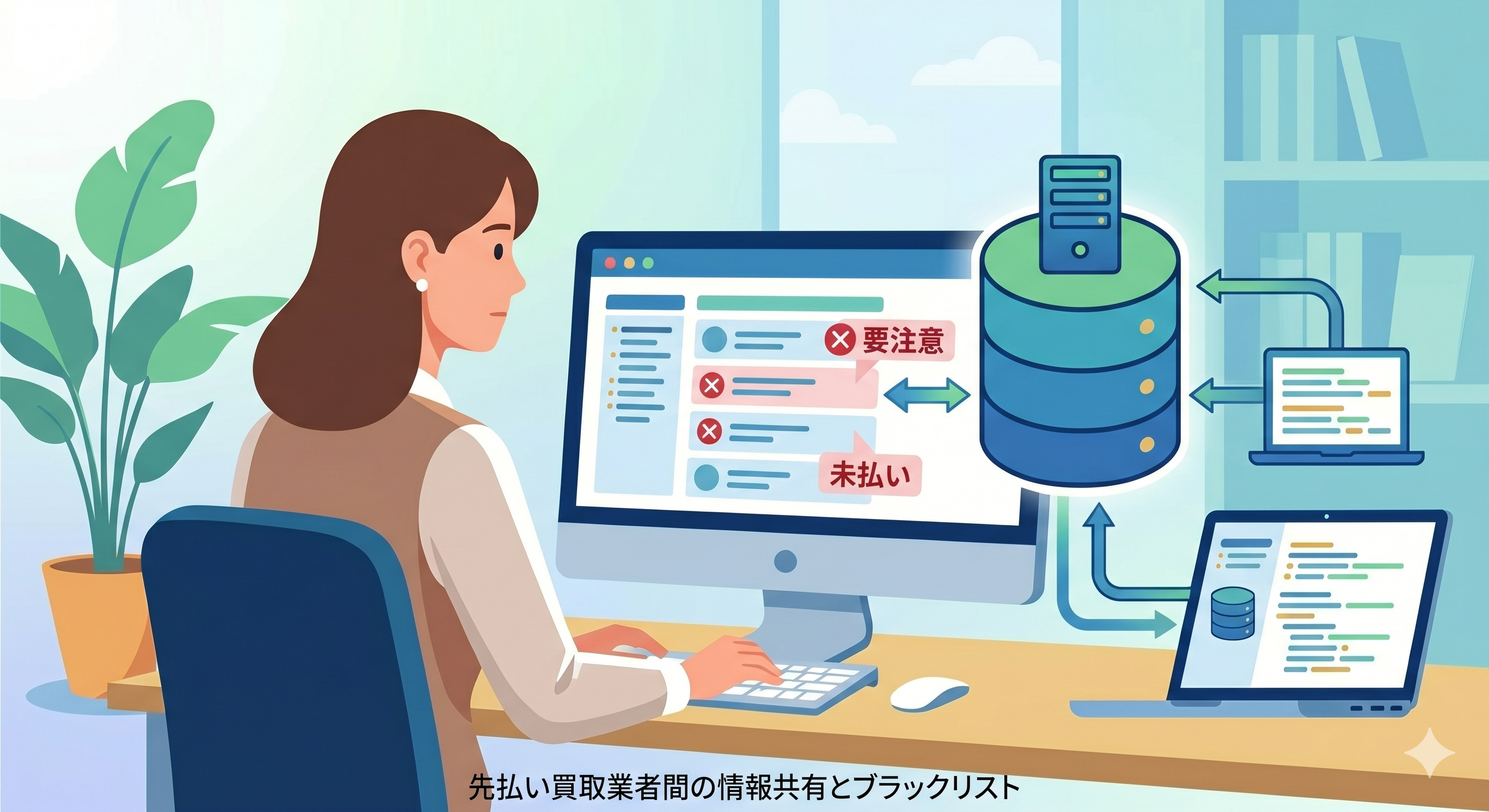 先払い買取業者間の情報共有とブラックリスト